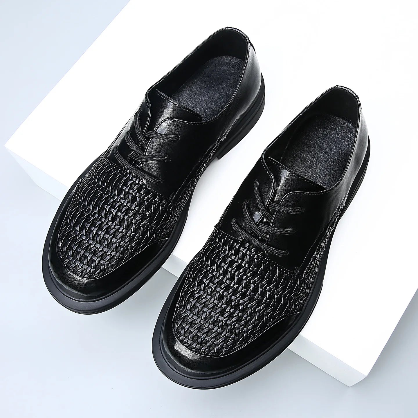 Summer Hallow Breathable Elegant Shoes Man Black Fashion Business Casual Shoe Male Lace Designer Leather Shoes for Men