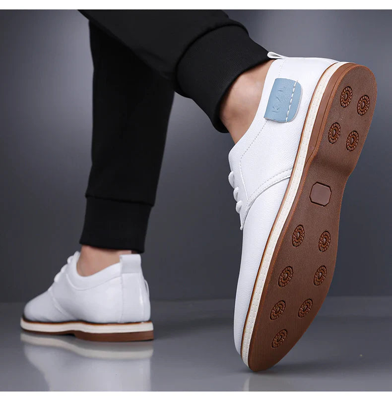 Men's Casual Business Leather Shoes Men Fashion Lace-up Derby Shoe Mens Light Comfortable Outdoor Driving Flats