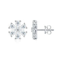 Cluster Flower Full Moissanite Stud Earrings for Women Pear Cut Lab Diamond Earring 925 Sterling Silver Ear Studs Fine Jewelry