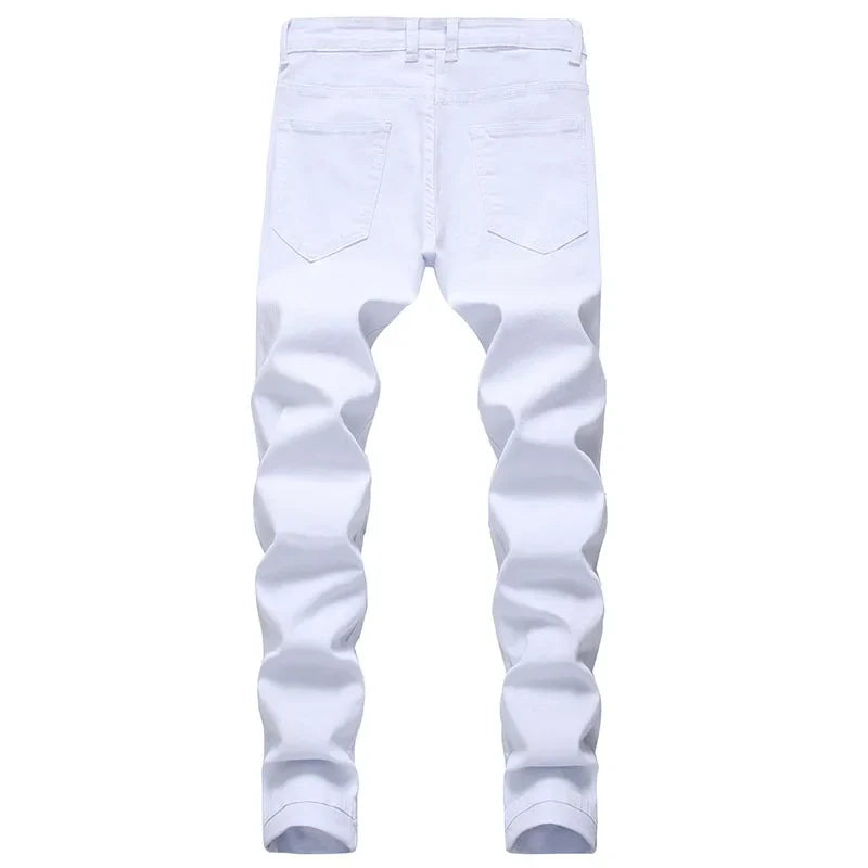 White Fashion Vintage Fit Denim Trousers