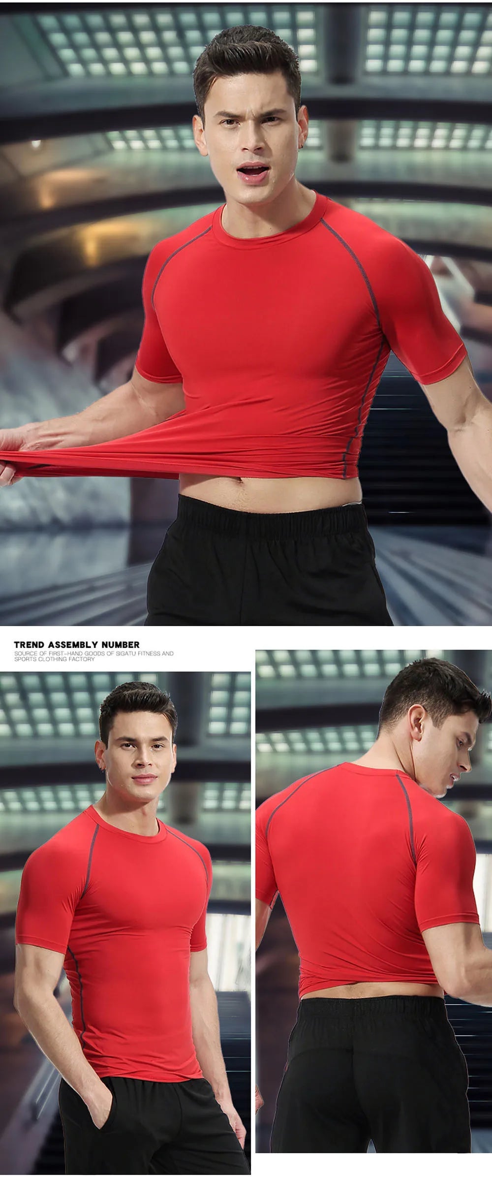 2024 Men's Running Fitness Sportswear Athletic T-Shirt Training Gym Clothes Sports Suits Workout Jogging Rashguard Men's Kit