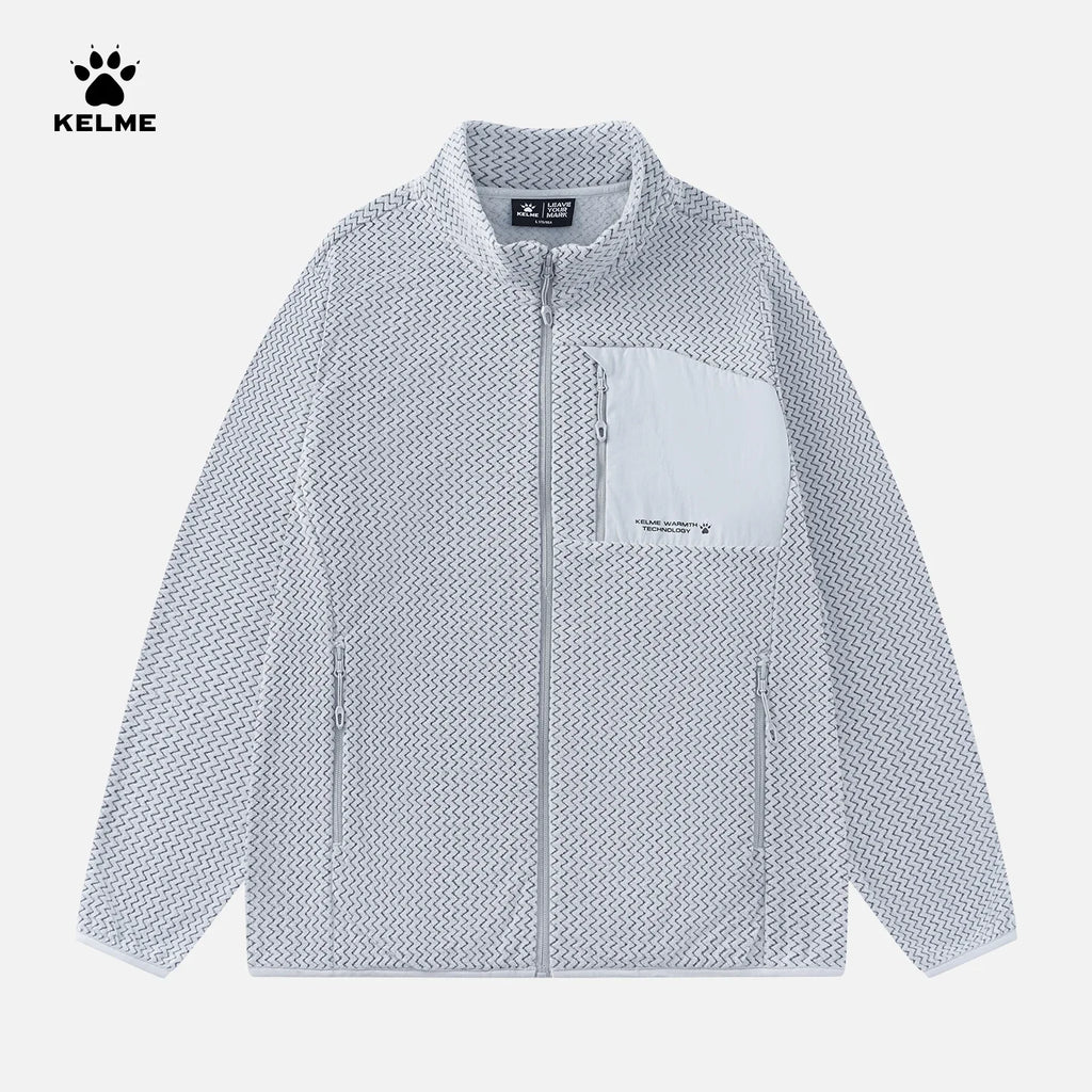 Fleece Sports Jacket Winter Cardigan Knitted Jacket Stand Collar Outdoor Running Windproof And Warm Training Top