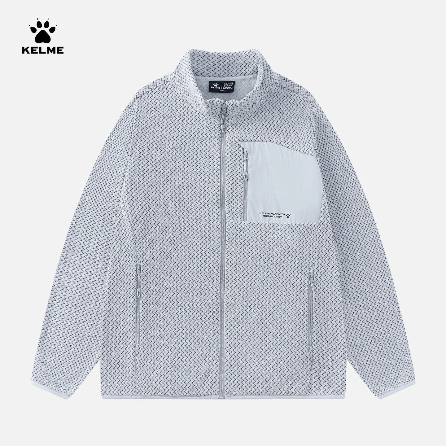 Fleece Sports Jacket Winter Cardigan Knitted Jacket Stand Collar Outdoor Running Windproof And Warm Training Top