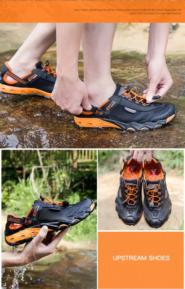 Summer Wading Hiking Shoes for Men Outdoor Man Sneakers Breathable Quick Drying Sports Trekking Beach Barefoot Mens Shoes