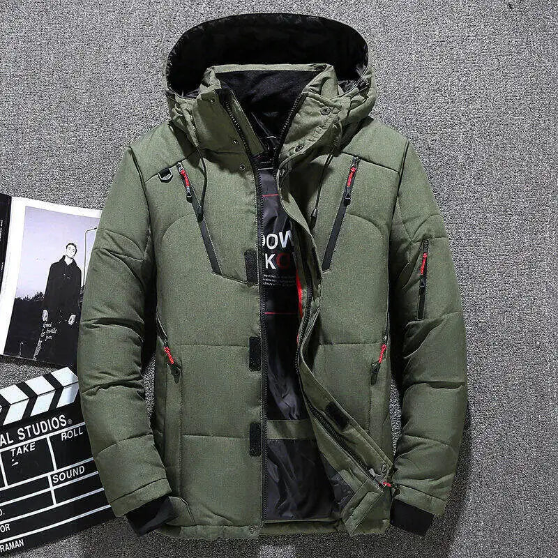 '-20 Degree Down Jacket Male Winter Parkas Men White Duck Down Jacket Hooded Outdoor Thick Warm Padded Snow Coat Oversize M-4XL