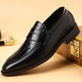 New Men's Leather Shoes Business Casual British Style Breathable Slip-on Loafers Pointed Toe Fashion Sneakers