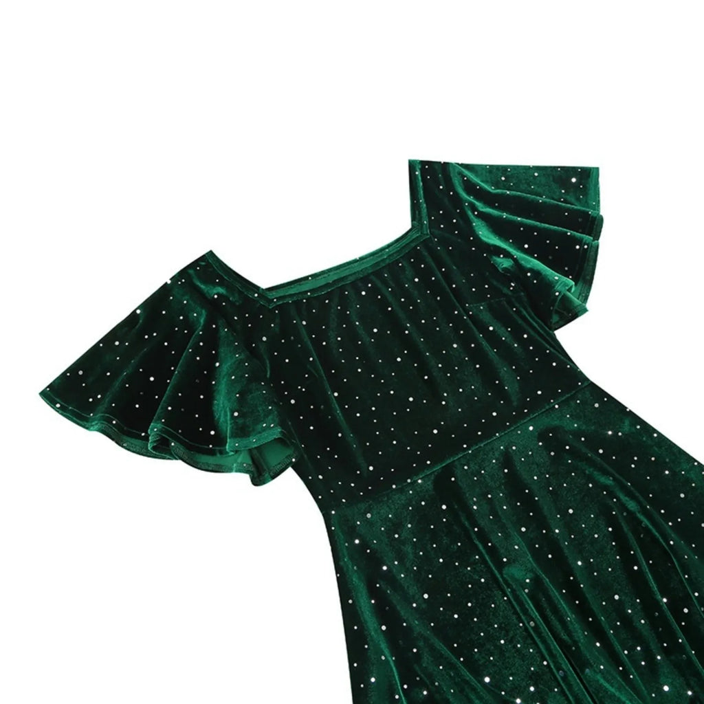 Fashion Ladies Velvet Dress Elegant Party Gown Winter Dresses For Women