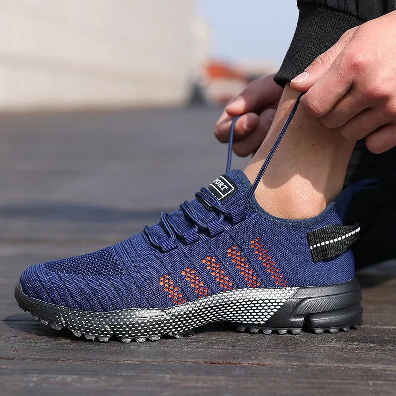 Men Casual Sneakers Mesh Lightweight Breathable Soft Soled Running Shoes Slip-on Male Flats Loafers Shoe Trainers
