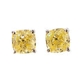 100% 925 Sterling Silver 1CT Four-claw Fat Square High Carbon Stone Citrine Gemstone Earrings Stud Fine Jewelry Wholesale