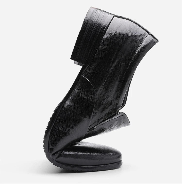 2026 New Low-heeled Business Shoes for Men Black Spring Summer Leather Shoes Male Fashion Casual Dress Shoe Man