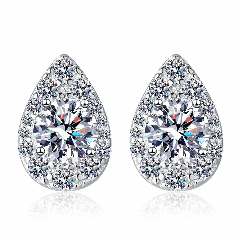 1cttw Sparkling Moissanite Stud Earrings for Women Engagement Birthday Gift Jewelry 100% 925 Sterling Silver Wholesale