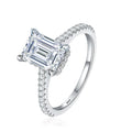 1ct 2ct 3ct Emerald Cut Moissanite Rings for Women 925 Sterling Silver Lab Diamond Wedding Engagement Ring Gemstone Band