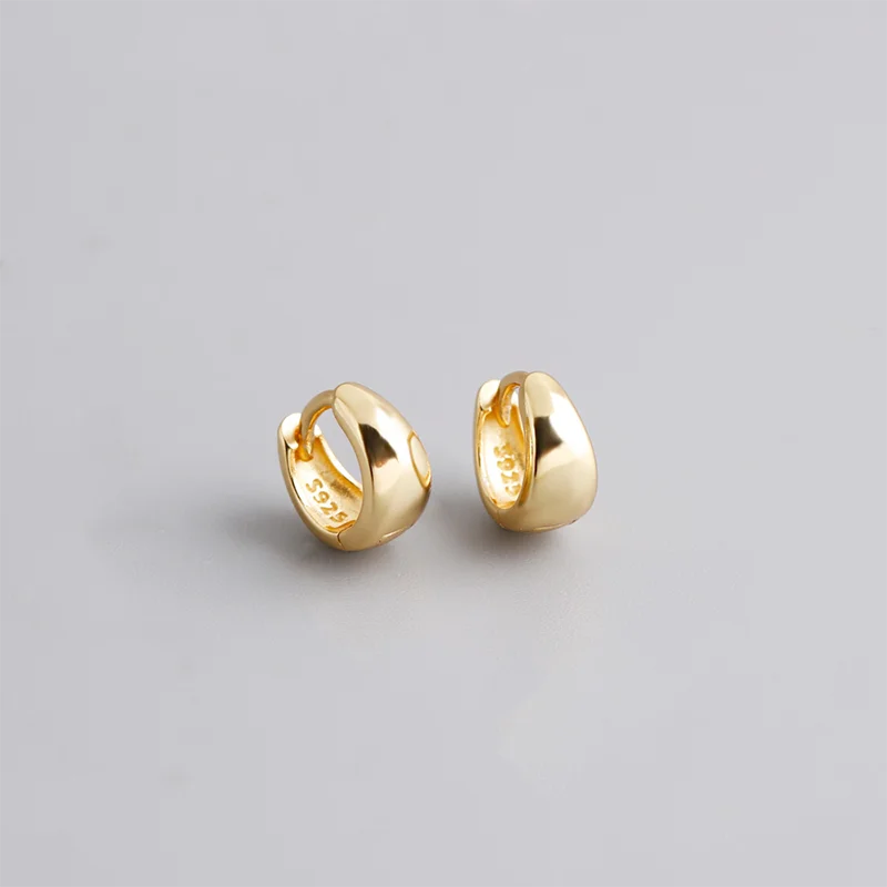 925 Sterling Silver Premium Matte Minimalism Unisex Huggies Ear Hoops Earrings for Women Gothic Piercing Men's Jewelry
