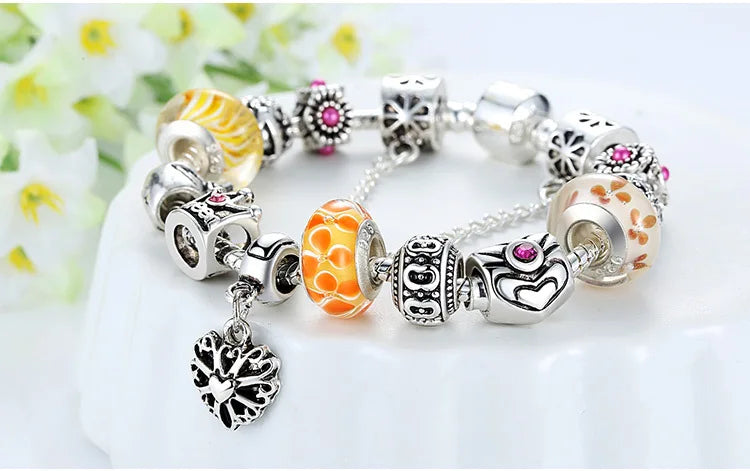 Queen Jewelry Charms Bracelet & Bangles With Queen Crown Beads Bracelet for Women PA1823