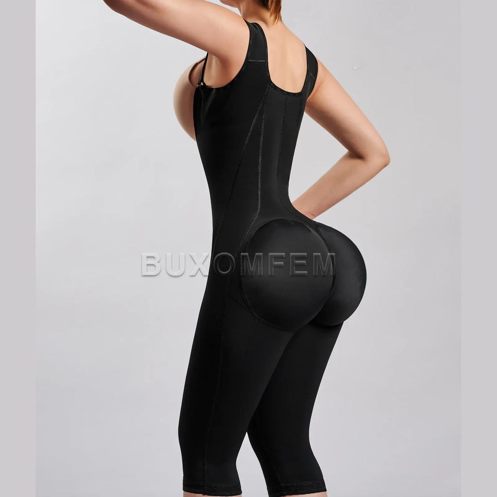 Women's Open Chest Girdles Fajas Colombianas High Waist Trainer Body Shapewear Slimming Post Surgery Elastic Abdomen Bodysuits