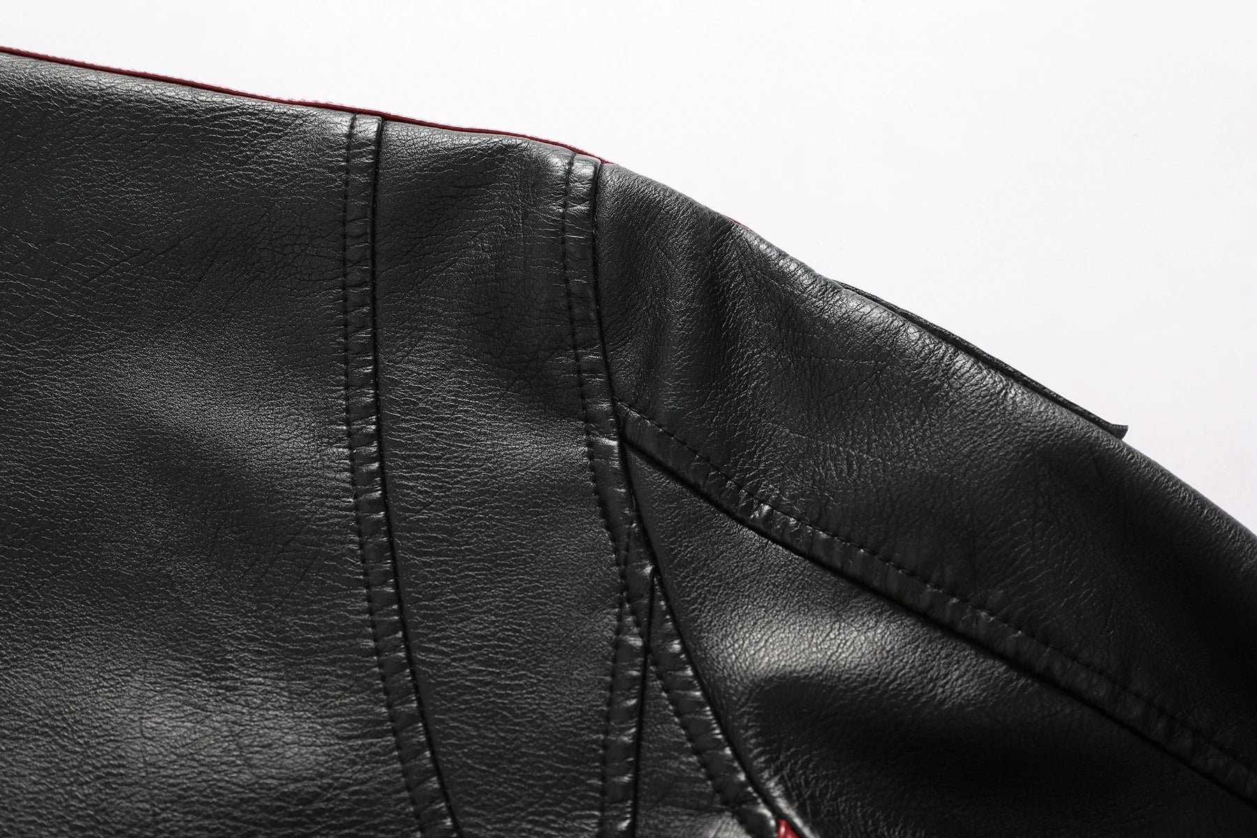 Men's Motorcycle Racing Suit PU Leather Label Color Jacket