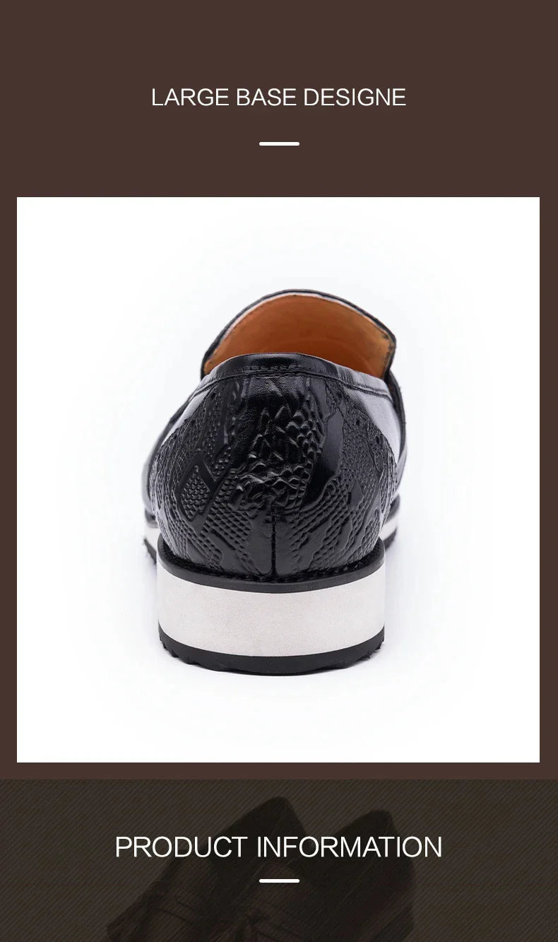 Black Dress Tassel Loafer Leather Shoes for Men Zapatos Para Hombre Upper Print Casual Shoes Daily Wear Business Leather Shoes