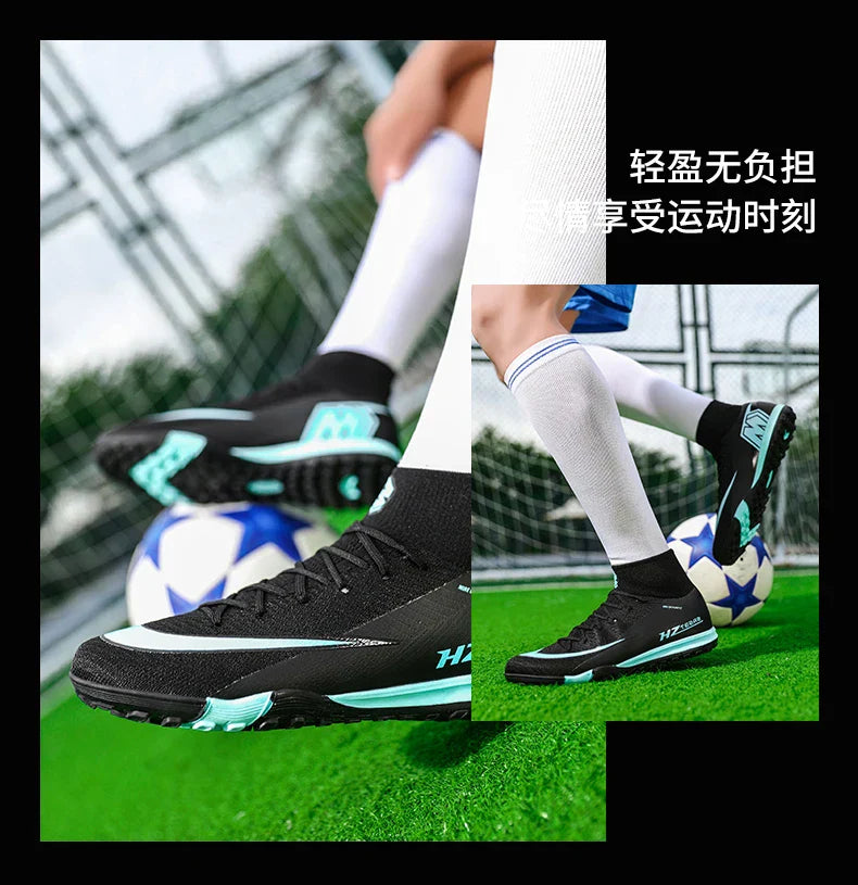 New Men Soccer Shoes Breathable Cleats Adult Outdoor Sport Football Boots Training Boys Long Spikes Non Slip Match Comfortable
