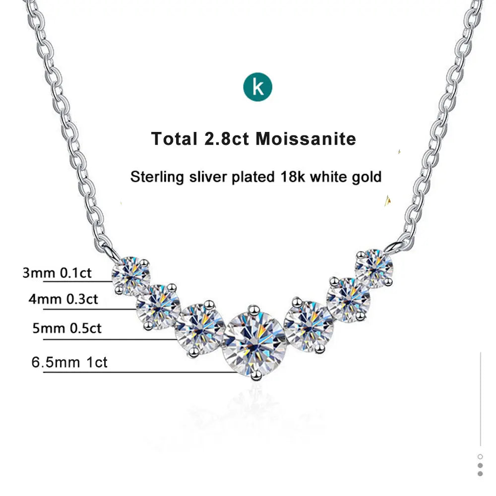 D VVS1 Moissanite Pendant Necklaces for Women Trendy Party Jewelry GRA Certified 925 Sliver Plated Yellow Gold Necklace