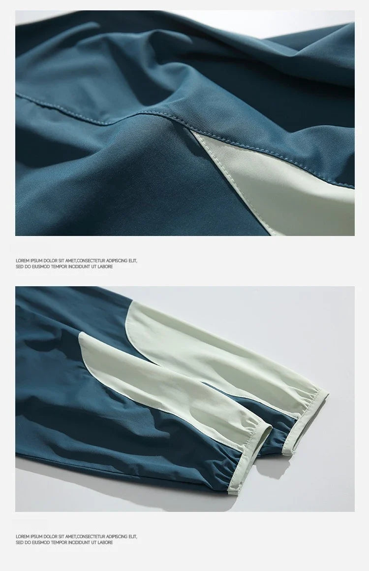 Spring New Arrival Techwear Color-Blocking Stand Collar Sweatshirt - American Designer Outdoor Sports Casual Loose Fit Top
