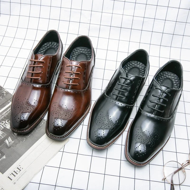 High Quality Leather Business Formal Shoes 2026 Classic Italian Casual Dress Shoes Men Elegant Office Formal Oxford Shoes