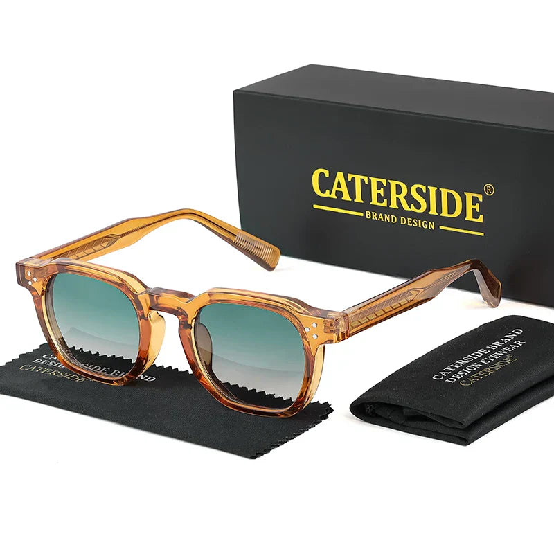 نظارات CATERSIDE الشمسية الجديدة ريترو بانك للرجال بتصميم مربع شخصي نظارات نسائية عصرية للحفلات هدية مهرجان قطعتين