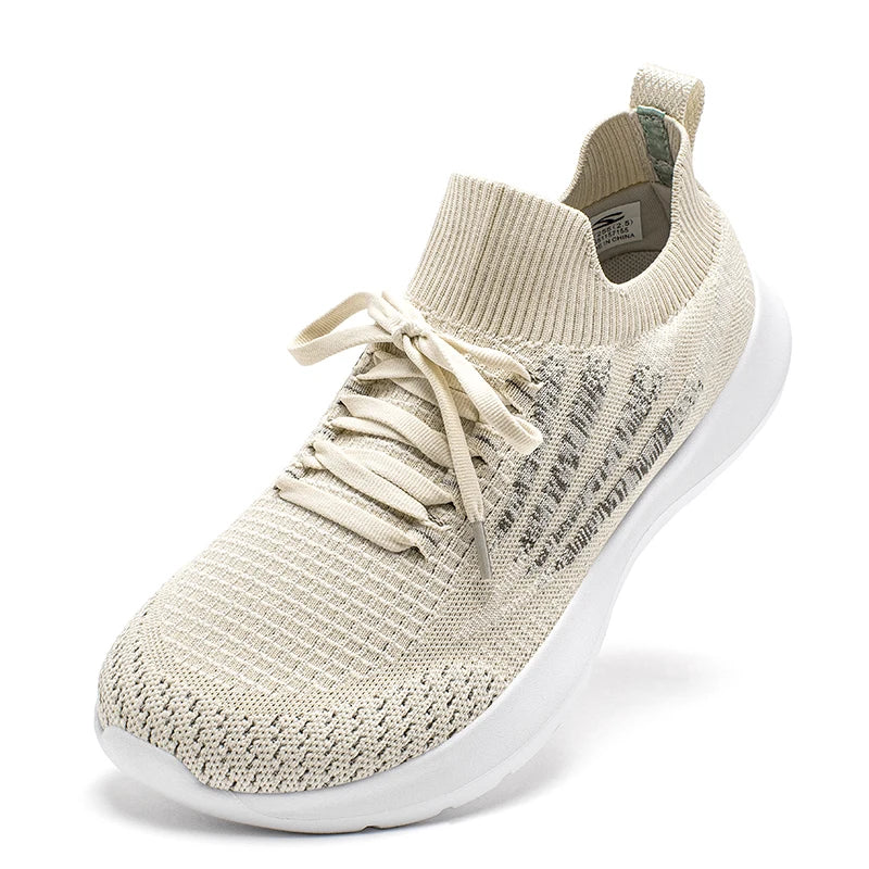 Unisex Running Sneakers Wide Toe Mesh Breathable Walking Shoes Non Slip Lace-Up Hiking Sneakers
