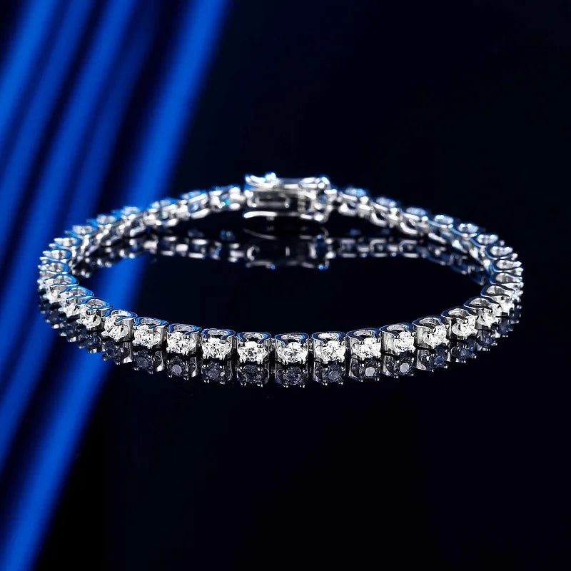 Bull Full 2.5mm 3.5mm D Color Moissanite Tennis Bracelet for Women Wedding Party Fine Jewelry S925 Silver Link Bracelets