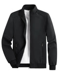 Men's Spring and Autumn Thin Casual Jacket Solid Color Stand Collar Cardigan Jacket Men's Outdoor Sports Casual Versatile Top