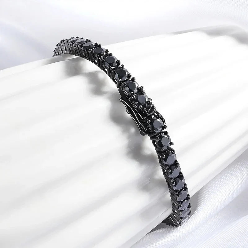 3/4/5MM Black Moissanite Tennis Bracelet for Women Hip Hop Full Diamond Men's Bracelet 100% 925 Sterling Silver Wholesale