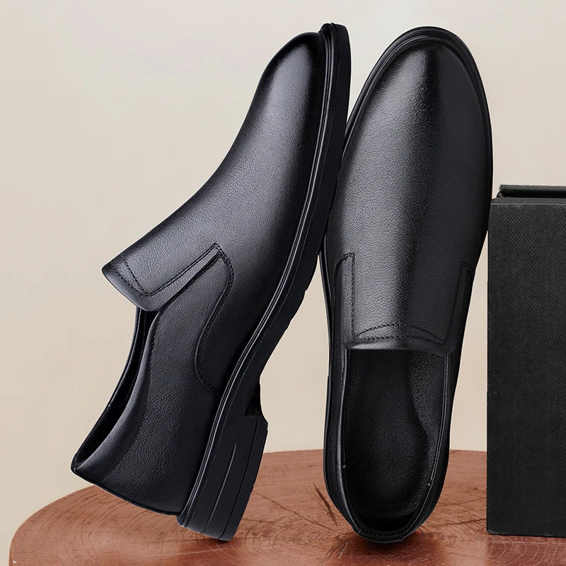 Classic Men's Genuine Leather Loafers Slip-On Flats Business Formal Dress Shoes for Wedding Party Casual Shoes Driving Footwear