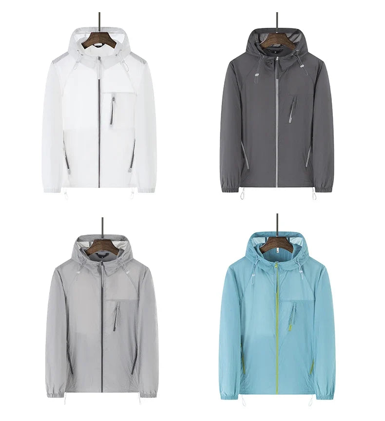 Summer Windbreaker Men Women Lightweight Sun Protection Jacket Unisex Camping Climbing Hiking Outdoor Waterproof Coat