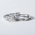 1.5ct Princess Cut Center Moissanite Bridal Rings Set  925 Sterling Silver Engagement Wedding Band Rings Wholesale