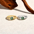 Round Cut 1CT Yellowish-Green Moissanite Rings Original Color S925 Sterling Silver Wedding Ring for Women Fine Jewelry
