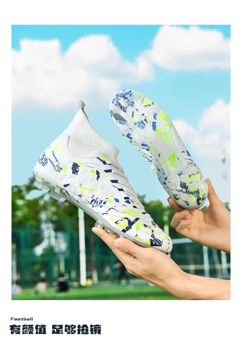Double Star 2026 New High-Top Soccer Shoes, AG Long Studs, for Teens, Primary School Students, Adults & Kids, Professional Match