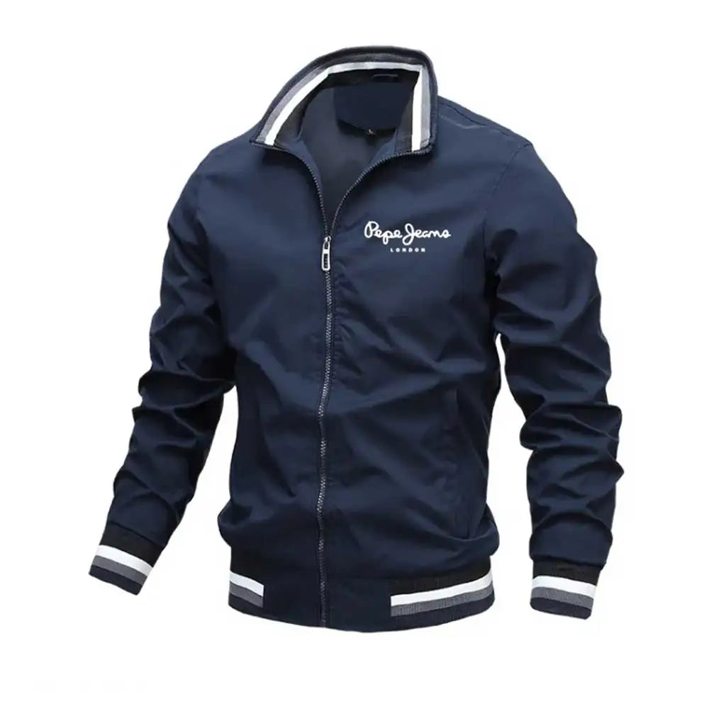 New Spring and Autumn Men's Stand Collar Casual Zipper Jacket Outdoor Sports Coat Windbreaker Jacket for Men Waterproof Bomber