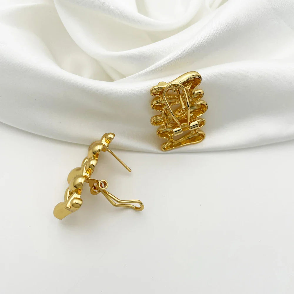 Women Necklace Earrings Bracelet Ring Jewelry Set Luxury Design Dubai 18K Gold Plated Wedding Party Jewellwey Gift