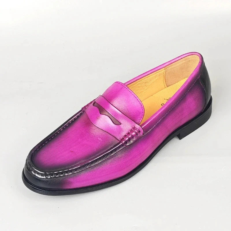 Classic Men Penny Loafers Genuine Leather Slip On Casual Formal Dress Shoes Mens Wedding Party Office Moccasins Shoes