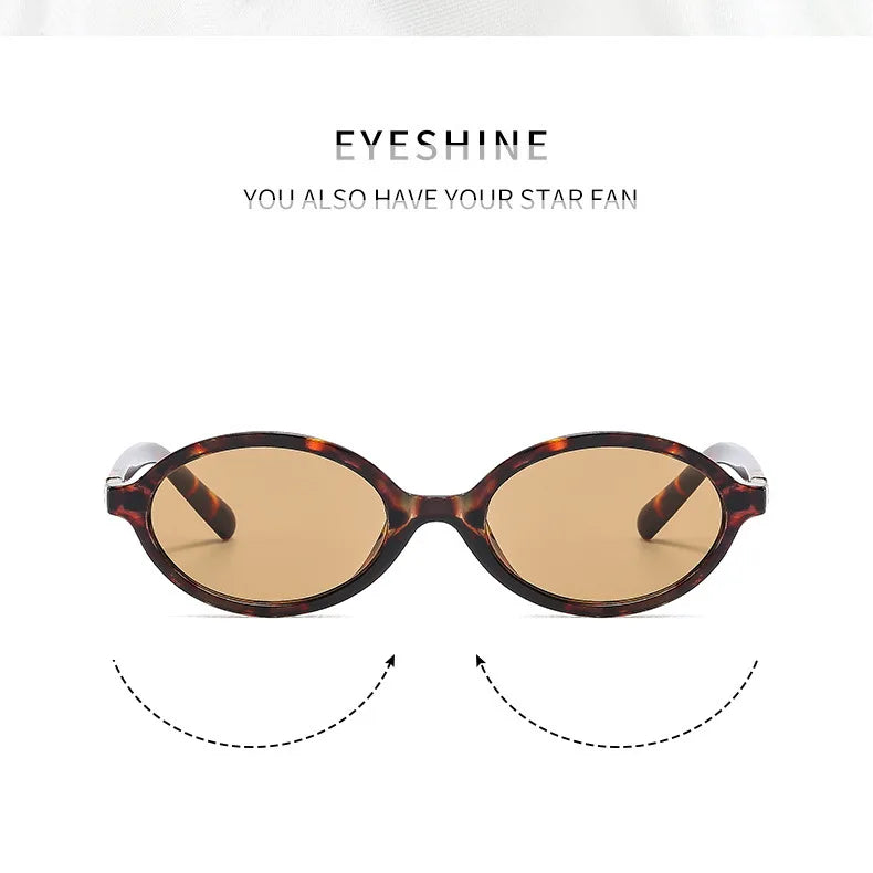 New Oval sunglasses For women Fashion Brand Black Small Frame Sun Glasses Female Retro Clear Lenses Eyewear Lady Trendy UV400