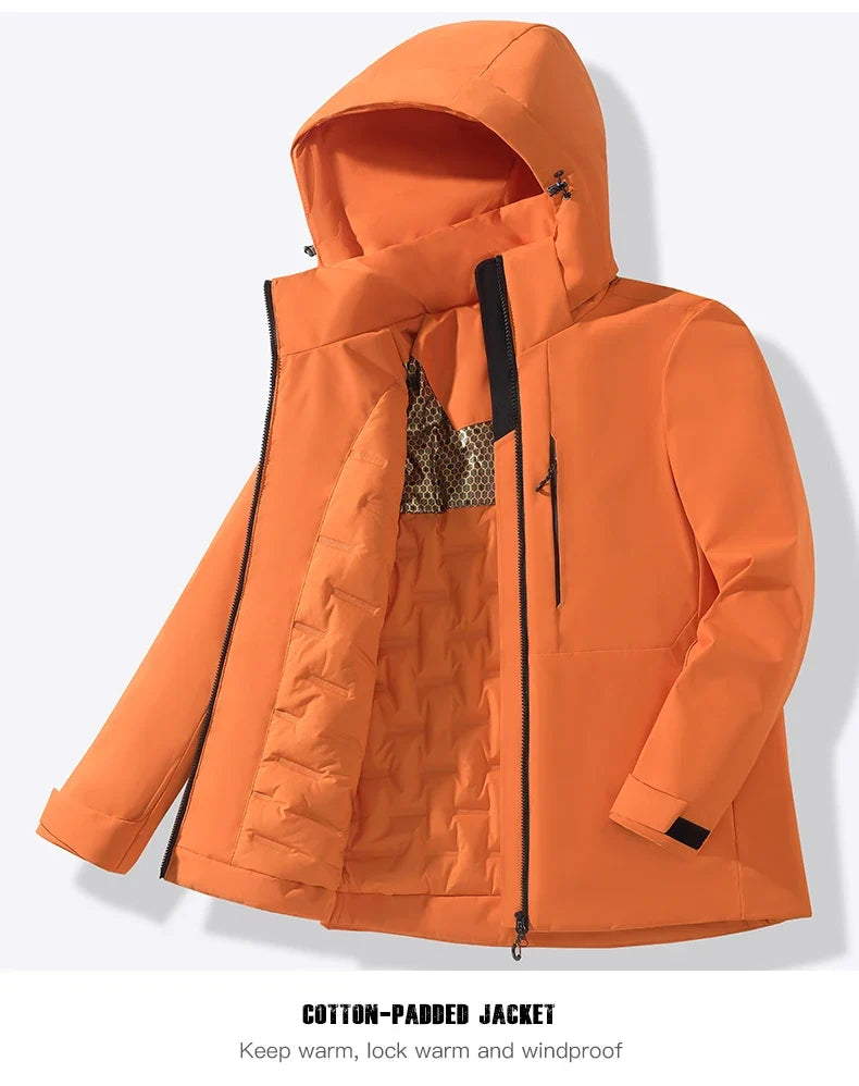 Warm Fleece Jacket Men Women Waterproof Windproof Winter Coat Unisex Outdoor Hiking Camping Skiing Climbing Windbreaker