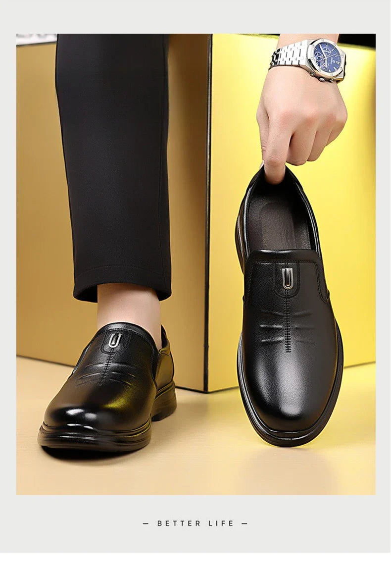 Spring Autumn New Designer Loafers for Men Solid Color Fashion Business Casual Shoes Male Soft Sole British Leather Shoes Man