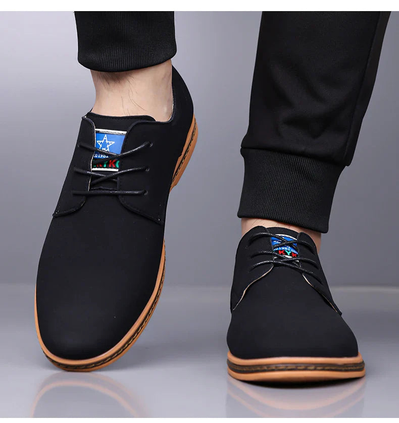 Men's Casual Business Leather Shoes Men Fashion Lace-up Derby Shoe Mens Light Comfortable Outdoor Driving Flats