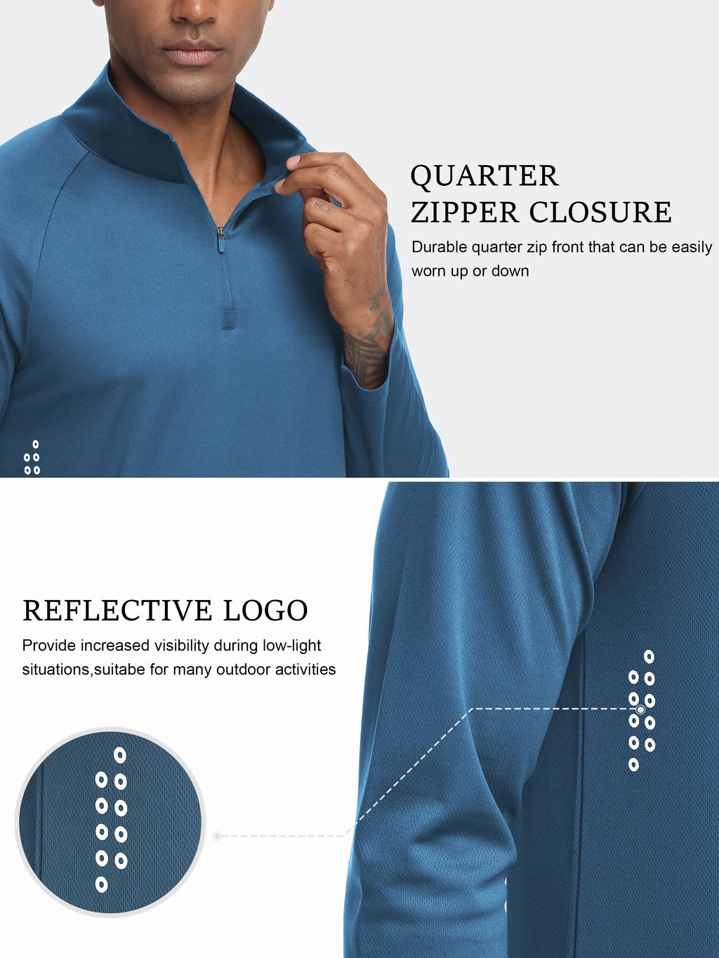 Summer Men UPF 50+ Long Sleeve T-Shirt, Breathable Rash Guard Pullover Tops for Sport Fishing Running Beach Surfing