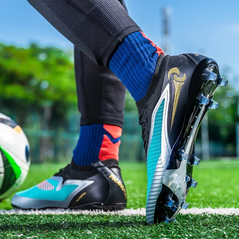 New Men Football Boots Outdoor Sport Boys Long Spikes Non Slip Breathable Match Training Cleats Soccer Shoes Adult Comfortable
