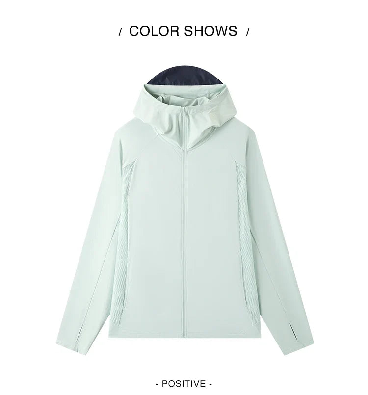 Men Jacket UV Protection Cool Feeling Breathable Knit Elastic Hooded 2026 Summer Comfortable Outdoor Fashion Top