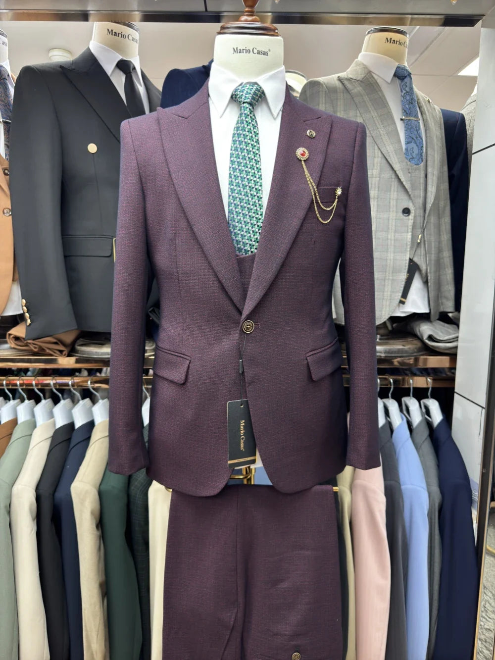 2026 Newest Men's Slim Fit Suits 3 Pieces Jacket Vest Pants Business Office Outfit One Button Tuxedo For Men Interview Wear