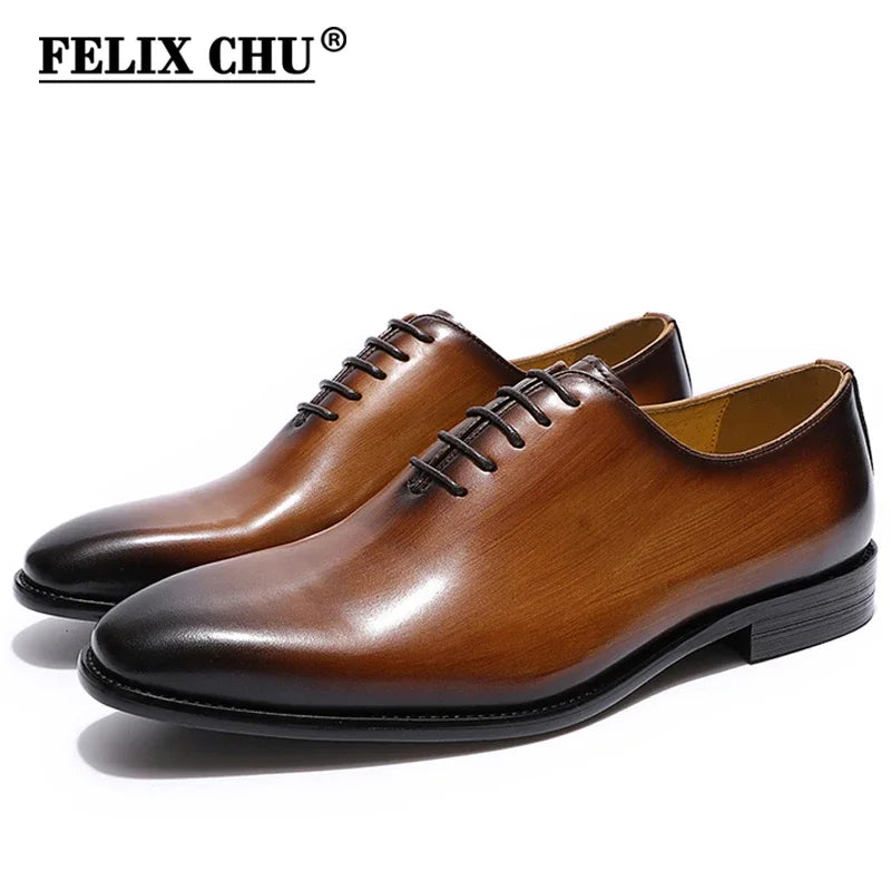 Men's Classic Genuine Leather Dress Shoes – Formal Oxford Style, EU 40–48