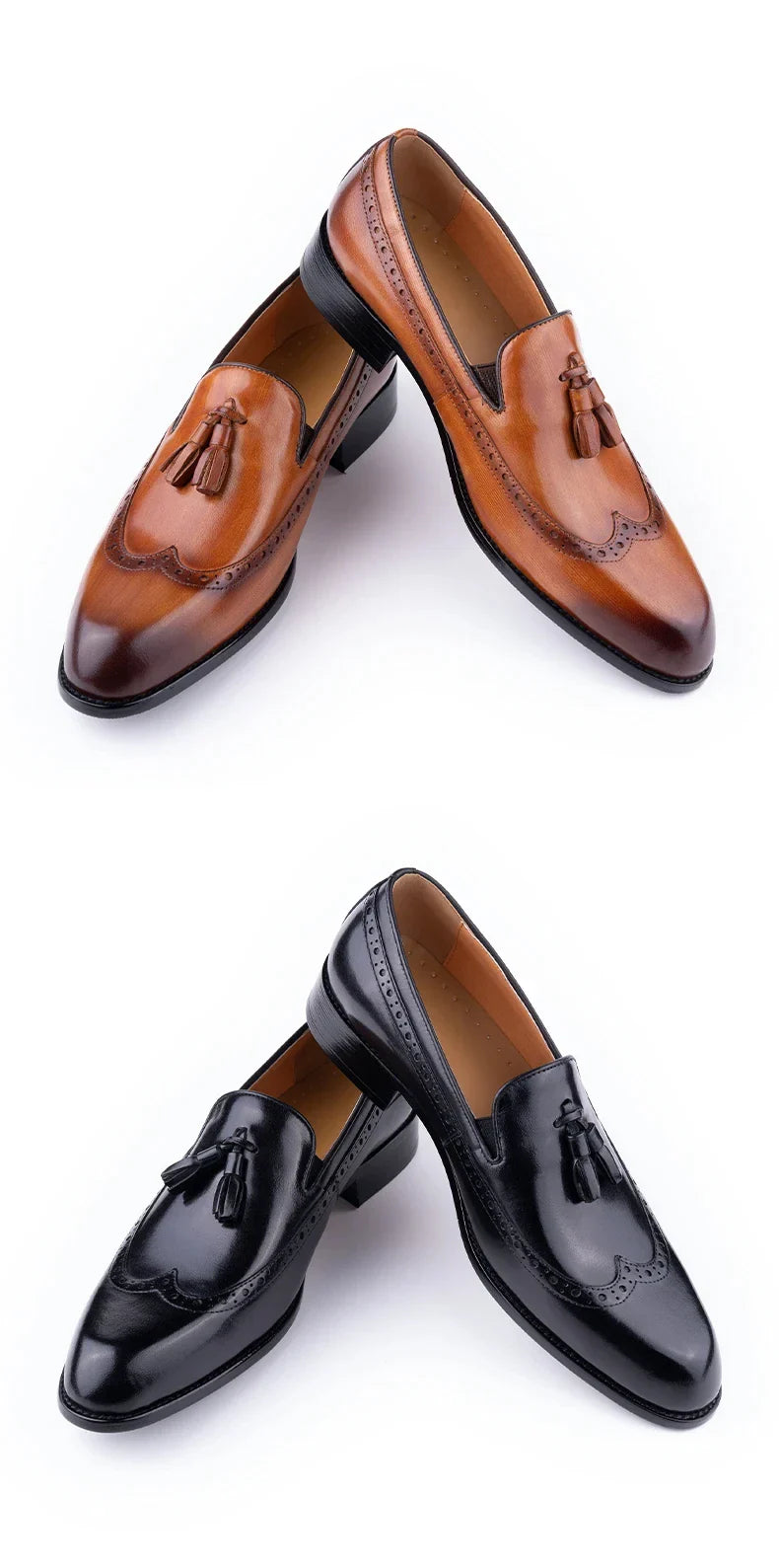 New Style Business Men Loafers Shoes Genuine Cowhide Handmade Sewing Casual Formal Wedding Party Slip on Pointed Dress Shoes Man