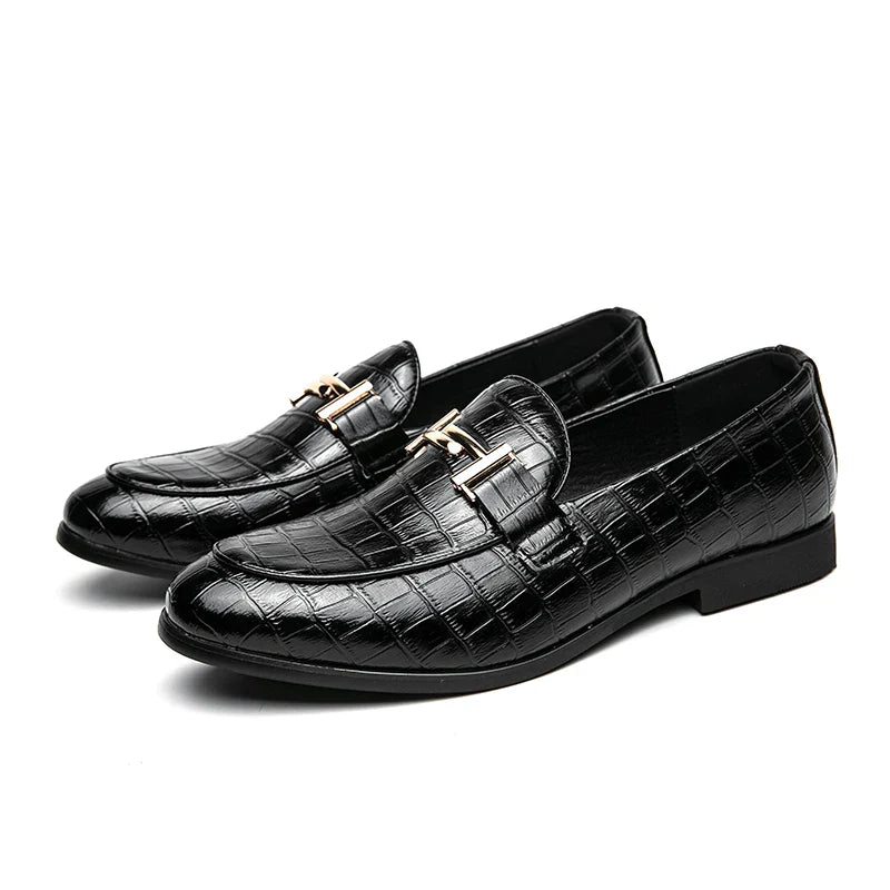 2024 High Quality Casual Leather 38~48 Designer Mens Dress Wedding Black Fashion Office Business Loafers Formal Shoes for Men