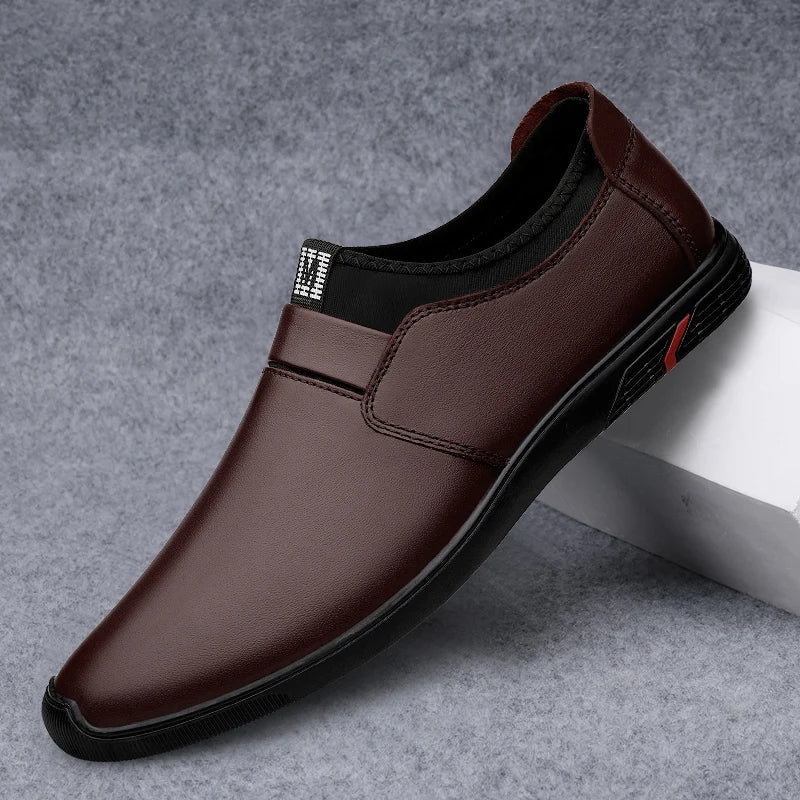 Upscale Genuine Leather Men Loafers Brown Black Cow Leather Penny Loafers Adult Office Career Mens Shoes Sneakers Driving Shoes